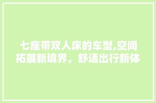 七座带双人床的车型,空间拓展新境界，舒适出行新体验