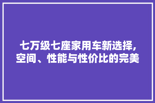 七万级七座家用车新选择,空间、性能与性价比的完美结合